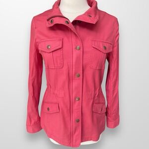 Talbots Women's Size Small Jacket Lightweight Soft Cotton Blend‎ Zip Snap Front